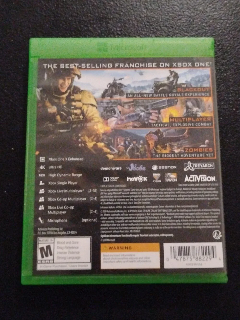 Call of Duty: Black Ops 4 (Xbox One) CIB - Tested & Working
